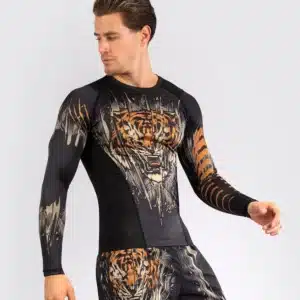ראשגרד ונום Venum Tiger Men's Long Sleeve Rashguard - Black/Neon Orange