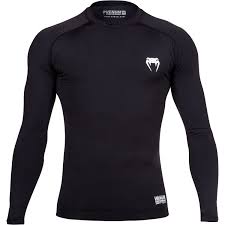 חולצת VENUM CONTENDER 2.0 COMPRESSION T SHIRT LONG - שחור לבן