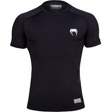 חולצת VENUM CONTENDER 2.0 COMPRESSION T SHIRT short  - שחור לבן