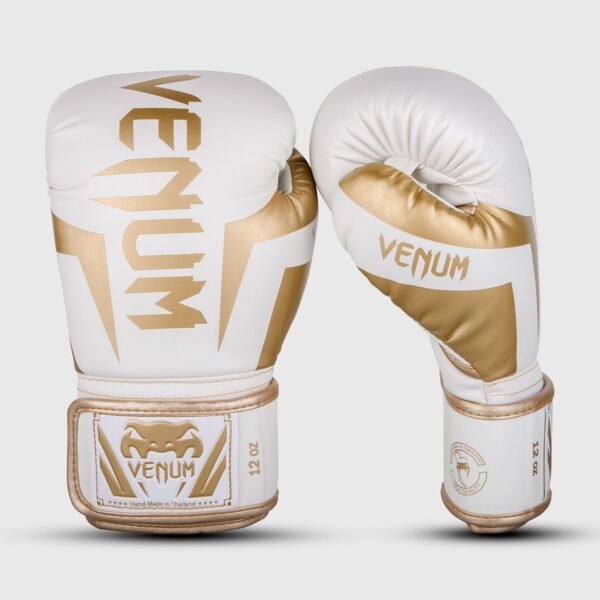 כפפות איגרוף VENUM ELITE BOXING GLOVES - לבן זהב