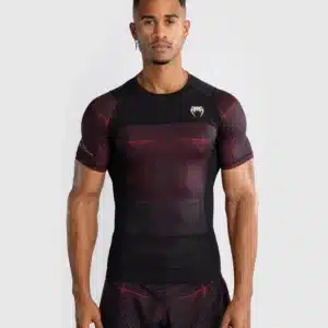 חולצת ראשגארד Venum G-Fit Air Men's Short Sleeve Rashguard - Deep Black/Fire Red