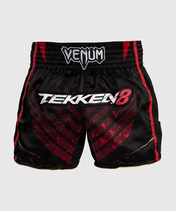 מכנס ונום אגרוף תאילנדי Venum x Tekken 8 - Marshall Law Muay Thai Shorts - Black/Red/Gold