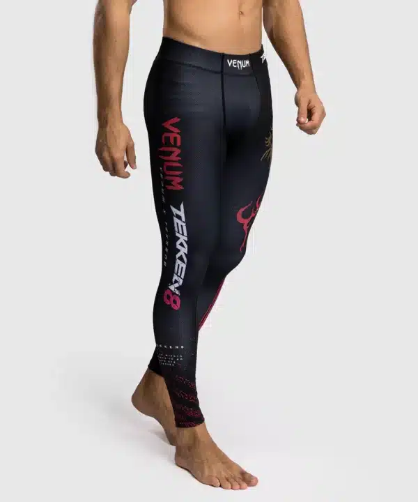 מכנס טייץ ונום שחור - Venum x Tekken 8 - Marshall Law Spats - Black/Red/Gold