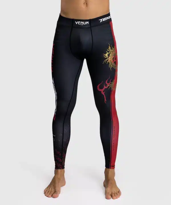 מכנס טייץ ונום שחור - Venum x Tekken 8 - Marshall Law Spats - Black/Red/Gold
