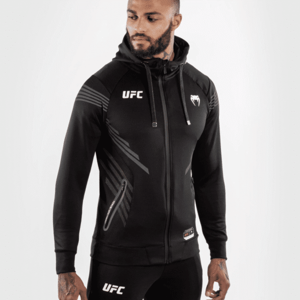 קפוצ׳ון ונום UFC שחור לבן - UFC VENUM AUTHENTIC FIGHT NIGHT MEN'S WALKOUT HOODIE - BLACK