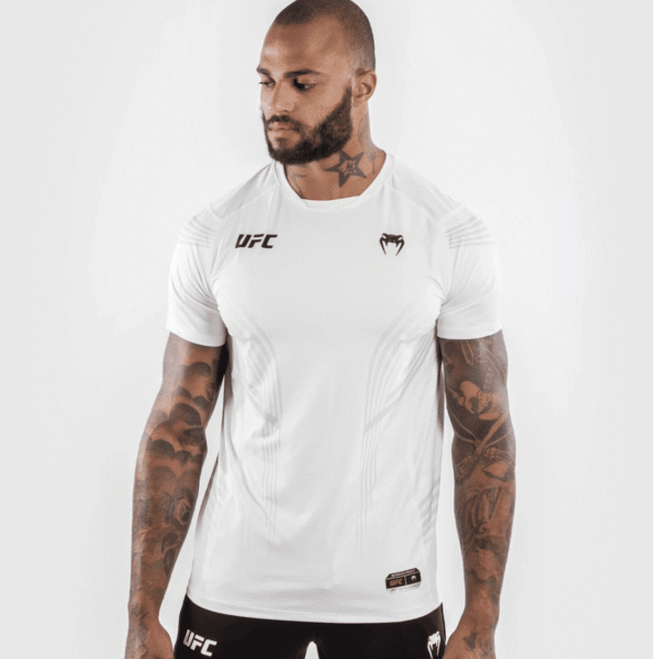 חולצת אימון ונום UFC לבנה - UFC VENUM AUTHENTIC FIGHT NIGHT MEN'S WALKOUT JERSEY - WHITE