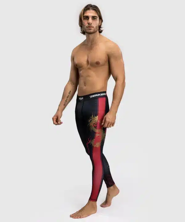 מכנס טייץ ונום שחור - Venum x Tekken 8 - Marshall Law Spats - Black/Red/Gold