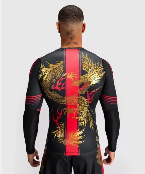 חולצת ונום ראשגרד- Venum x Tekken 8 - Marshall Law Rashguard - Black/Red/Gold