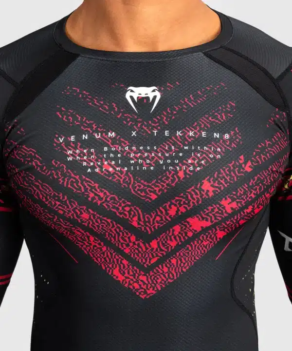 חולצת ונום ראשגרד- Venum x Tekken 8 - Marshall Law Rashguard - Black/Red/Gold