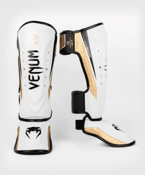 מגני רגליים ונום לבן זהב - VENUM ELITE EVO SHINGUARDS - WHITE/GOLD