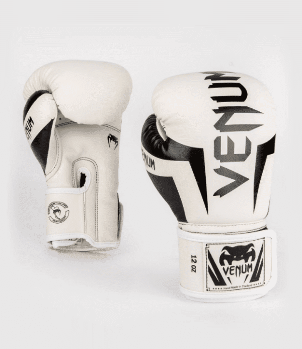 כפפות איגרוף ונום - VENUM ELITE BOXING GLOVES - WHITE/BLACK