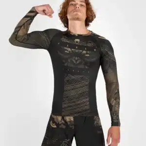 חולצת ונום ראשגרד- Venum Gorilla Jungle Rashguard Long Sleeves - Black/Sand