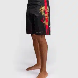 מכנס ונום שחור -Venum x Tekken 8 - Marshall Law Fight Shorts - Black/Red/Gold