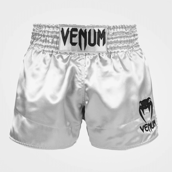 [Venum Muay Thai] Silver/Black Shorts Classic מכנס ונום אגרוף תאילנדי כסף/שחור