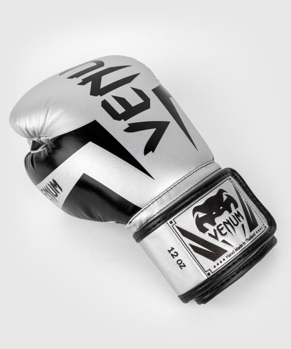 כפפות אגרוף ונום אליט כסף/שחור [Venum Elite Boxing Gloves]