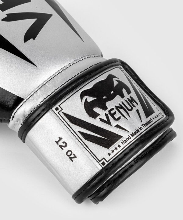 כפפות אגרוף ונום אליט כסף/שחור [Venum Elite Boxing Gloves]