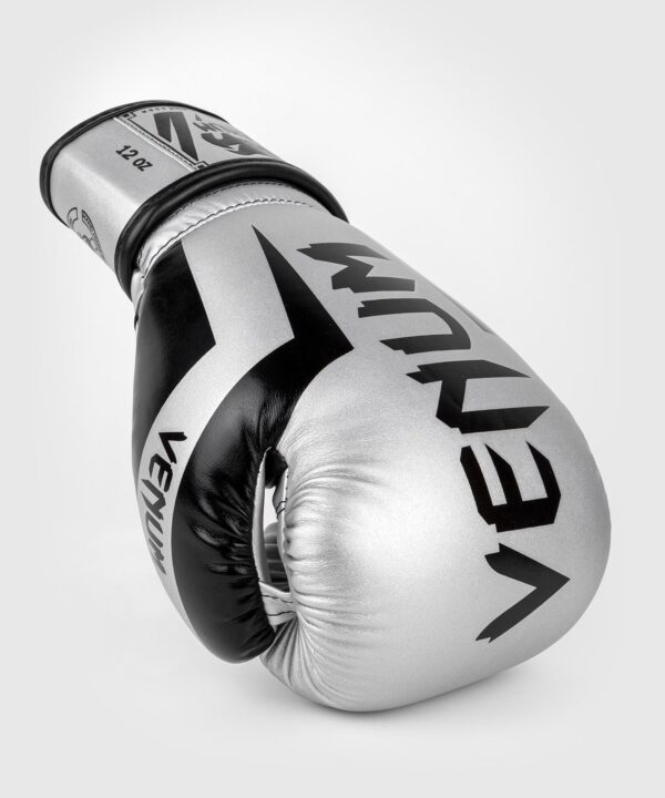 כפפות אגרוף ונום אליט כסף/שחור [Venum Elite Boxing Gloves]