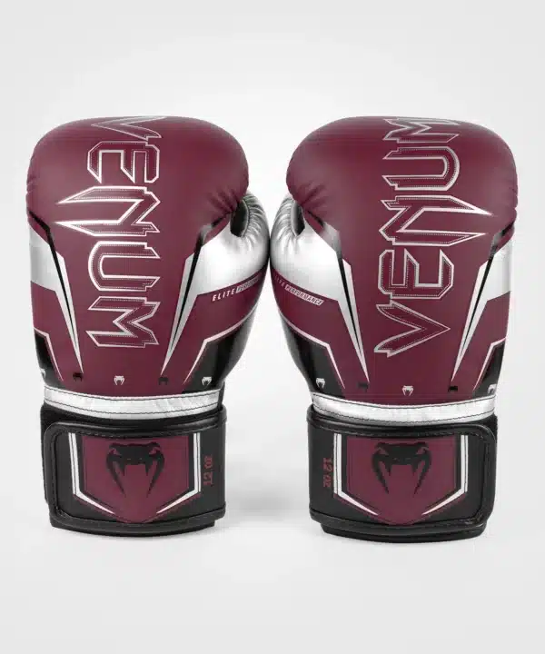 כפפות איגרוף Venum Elite Evo Boxing Gloves Burgundy/Silver