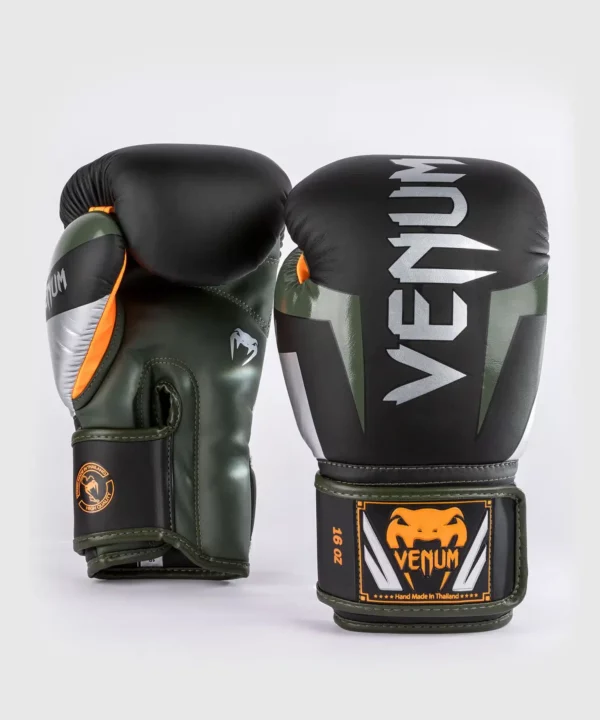 כפפות איגרוף Venum Elite Boxing Gloves - Black/Silver/Kaki