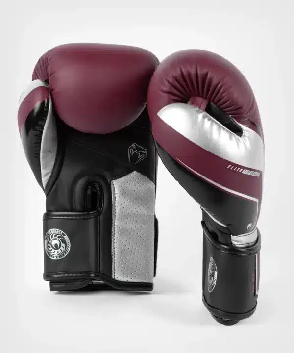 כפפות איגרוף Venum Elite Evo Boxing Gloves Burgundy/Silver