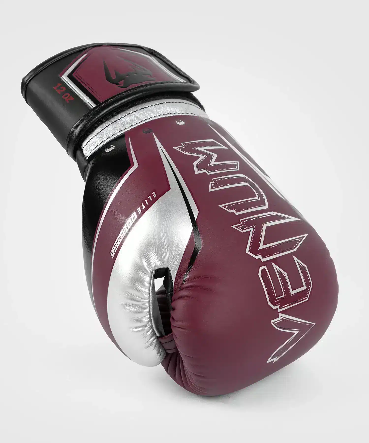 כפפות אגרוף Venum Elite Evo Burgundy/Silver – הגנה ונוחות מקצועית