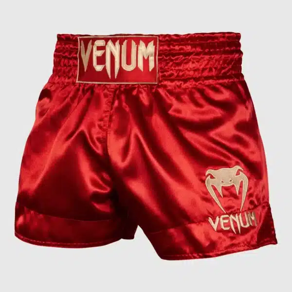 Venum Classic Muay Thai Short - Bordeaux/Gold מכנס ונום אגרוף תאילנדי בורדו/זהב