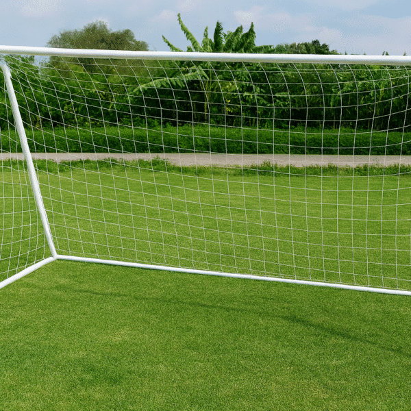 שער כדורגל לילדים ונוער APEX עם רשת ומתכת לבנה