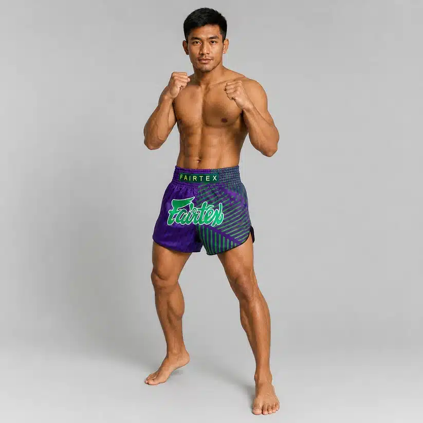 מכנסי מואי תאי Fairtex Racer Purple BS1922 סגול וירוק