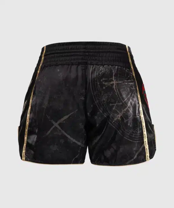 מכנס איגרוף תאילנדי Venum Santa Muerte 5.0 Muay Thai Shorts - Deep Black/Gold