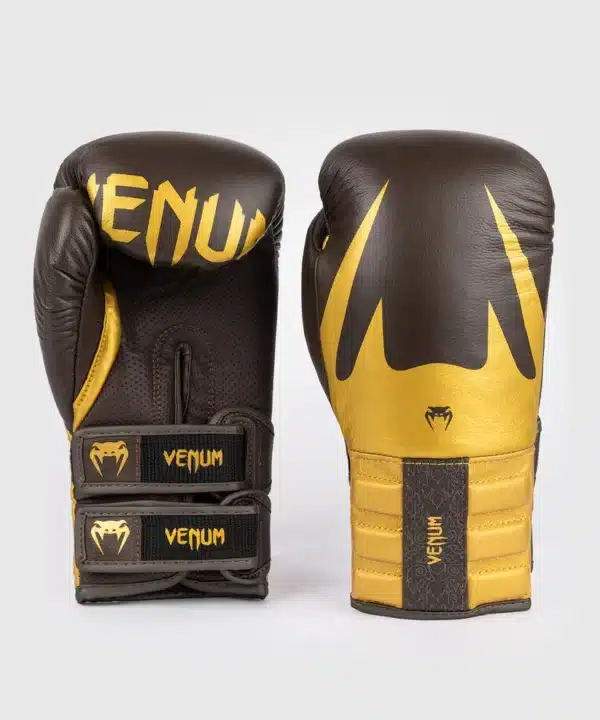 כפפות איגרוף מקצועיות  עור אמיתי Venum Reverso Boxing Gloves - Chocolate / Gold
