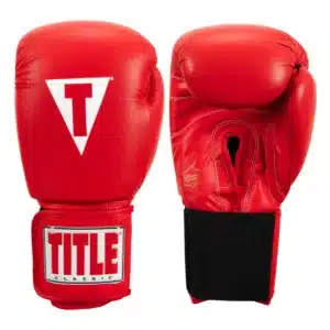 כפפות איגרוף קלאסיות מעור בצבע אדום - Title Classic Leather Elastic Training Boxing Gloves 2.0