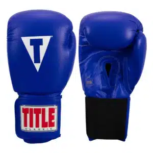 כפפות איגרוף קלאסיות מעור בצבע כחול - Title Classic Leather Elastic Training Boxing Gloves 2.0