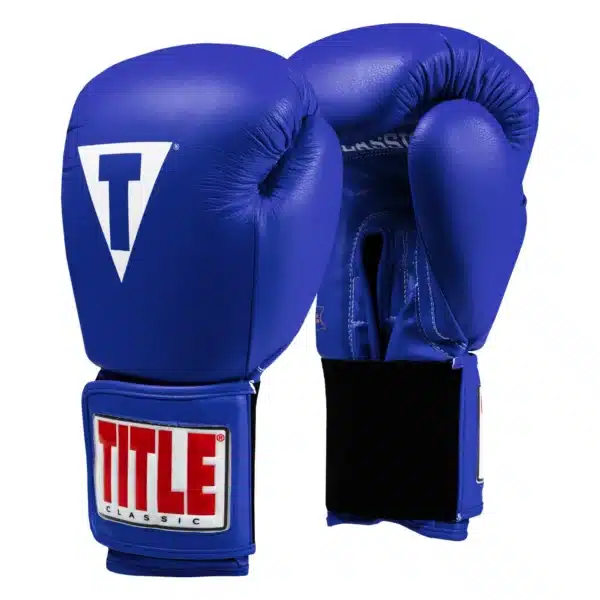 כפפות איגרוף קלאסיות מעור בצבע כחול - Title Classic Leather Elastic Training Boxing Gloves 2.0