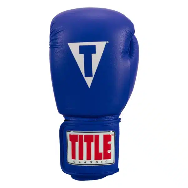 כפפות איגרוף קלאסיות מעור בצבע כחול - Title Classic Leather Elastic Training Boxing Gloves 2.0