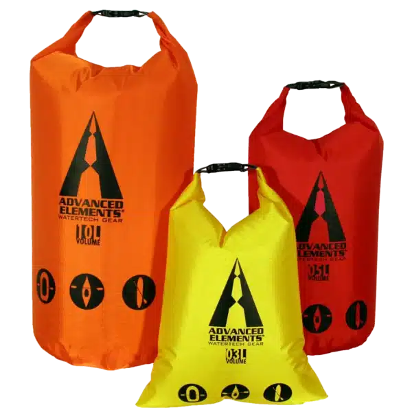 סט שלושה תיקי אטימה קלים ועמידים במים - Advanced Elements PackLite™ Rolltop Dry Bag Set