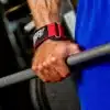 ⁦רצועות הרמה ואחיזה משולבות בצבע אדום - Schiek 1900 Ultimate Grips⁩ – תמונה ⁦2⁩