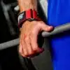 ⁦רצועות הרמה ואחיזה משולבות בצבע אדום - Schiek 1900 Ultimate Grips⁩ – תמונה ⁦4⁩