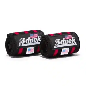 רצועות למפרק כף היד מכותנה אלסטית חזקה - Schiek 1118B Black Line Wrist Wraps