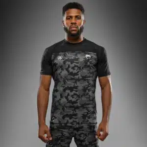חולצת Dry-Tech Venum x Polaris לגברים – Black/Storm Grey, לאימוני MMA ו-BJJ.