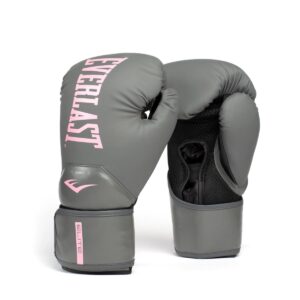 כפפות איגרוף Everlast Elite 2 בצבע אפור/ורוד – עיצוב ארגונומי עם שכבות קצף ורשת EverCool.