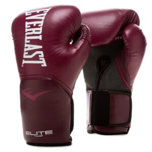 כפפות איגרוף Everlast Elite 2 בצבע בורדו – עיצוב ארגונומי עם שכבות קצף ורשת EverCool.