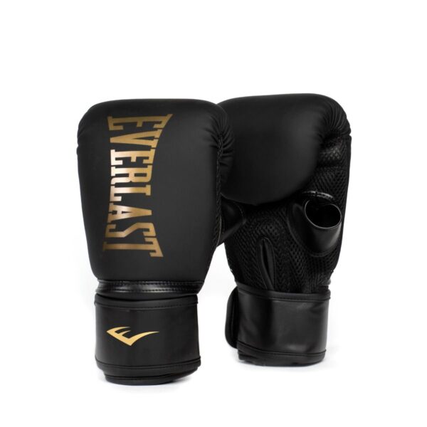 כפפות אגרוף Everlast Cardio Elite בצבע שחור וזהב לאימוני שק