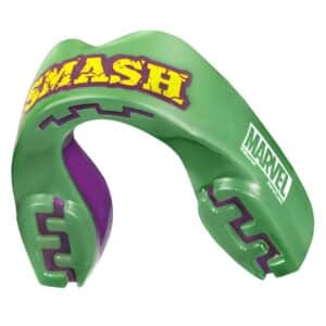מגן שיניים SafeJawz Marvel – האלק, צבעי ירוק וצהוב, מתאים לילדים ומבוגרים, חלק מקולקציית גיבורי העל