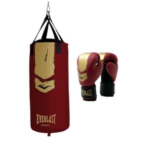 סט שק איגרוף לילדים Everlast Prospect 2 אדום/זהב עם כפפות 8oz