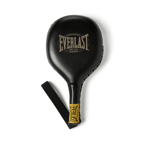 רקטות/ פדים אימון Everlast 1910 מעור בצבעי שחור ולבן, עם ידית ארגונומית