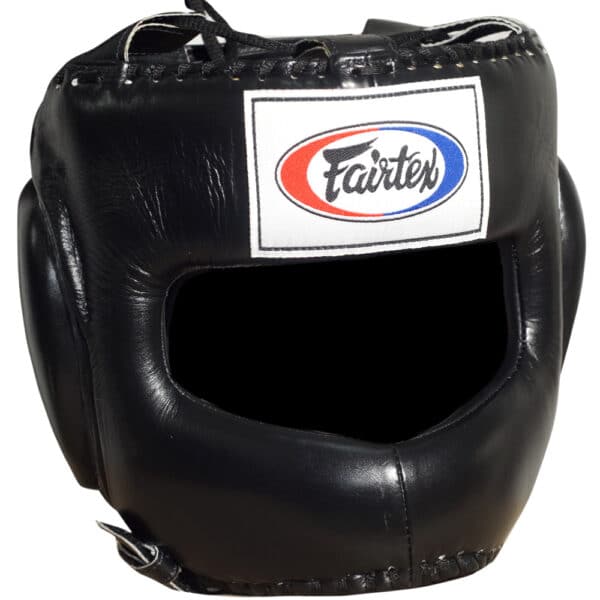 קסדת אגרוף מלאה Fairtex HG4 בצבע שחור מעור אמיתי