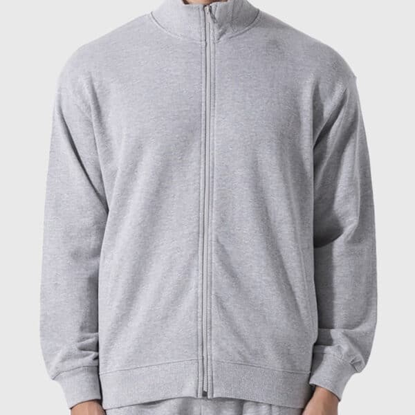 ג’קט סווטשירט אפור לגברים של Everlast עם לוגו מרובע גדול בגב