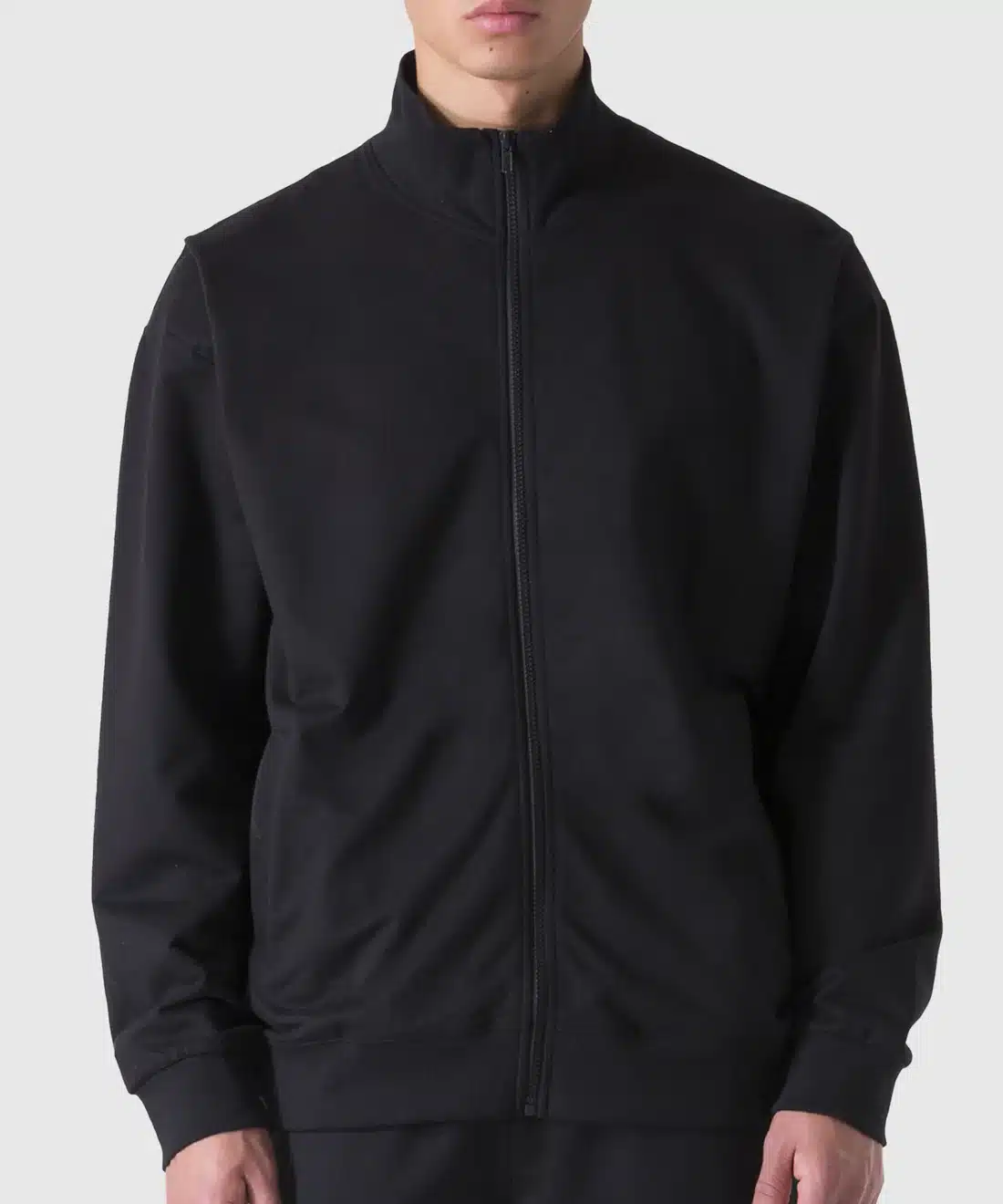 ג’קט סווטשירט אפור לגברים של Everlast עם לוגו מרובע גדול בגב