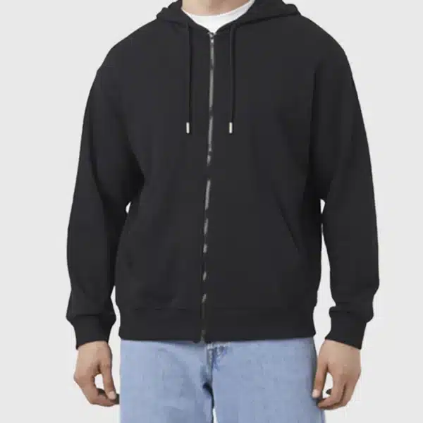 קפוצ׳ון רוכסן לגברים Everlast אפור עם לוגו מרובע גדול בגב