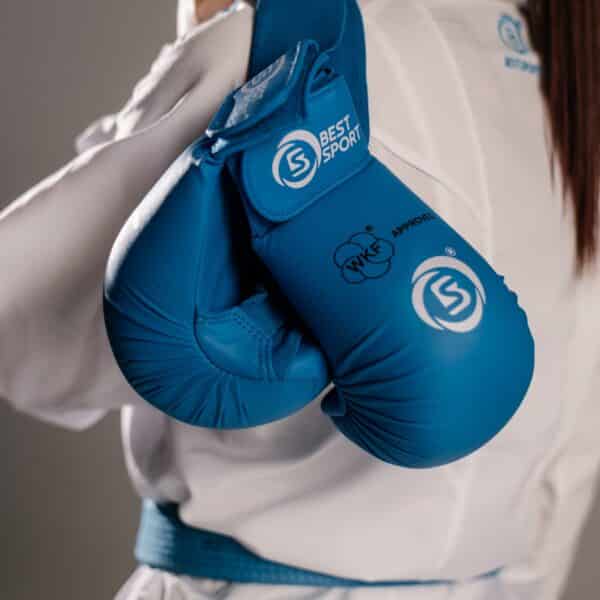 מגני ידיים לקראטה Best Sport מאושרי WKF אדום/כחול
